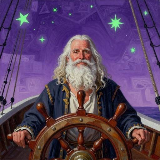 Surreal Sailor Under Purple Sky