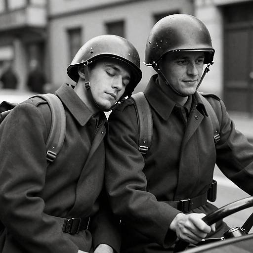 Emotive Moment Between Two Soldiers