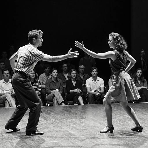 Vintage Black-and-White Dance Performance