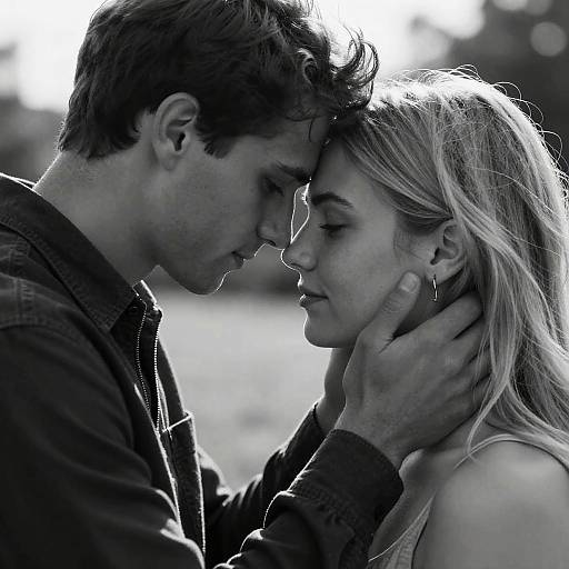 Intimate Black-and-White Couple Portrait