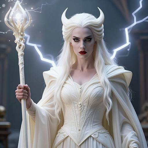 Impressive Red Sorceress Cinematic Portrait