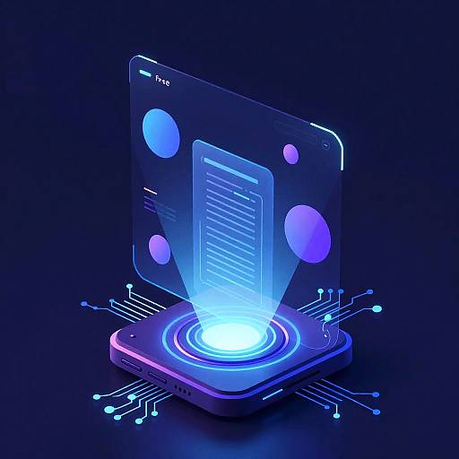 Futuristic AI Generator Interface Illustration