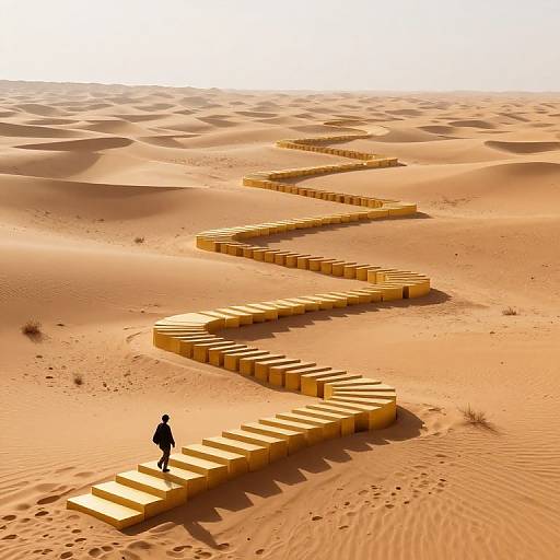 Golden Staircase Across Desert