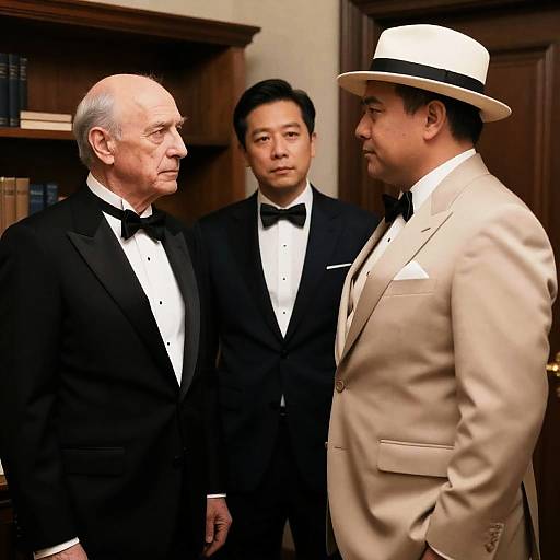 Dramatic Portrait of Three Men in Suits