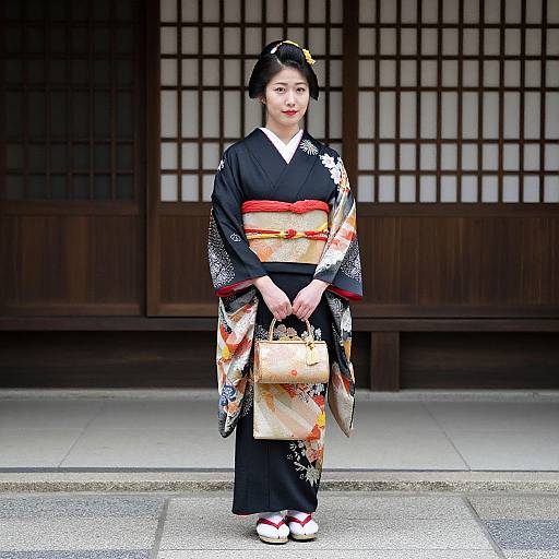 Traditional Japanese Woman in Kimono
