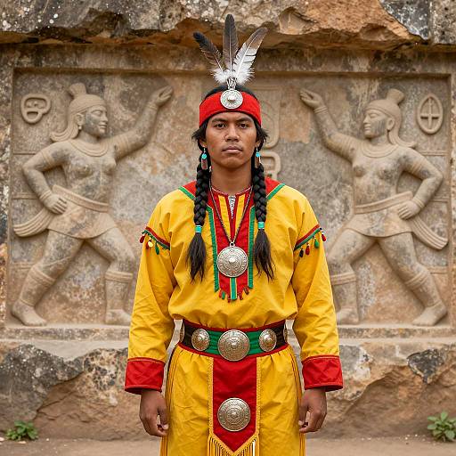 Native American Man in Traditional Costume