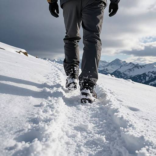 Winter Mountain Path Footsteps