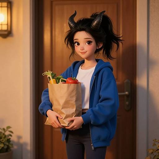 Dusk Portrait of Petite Succubus