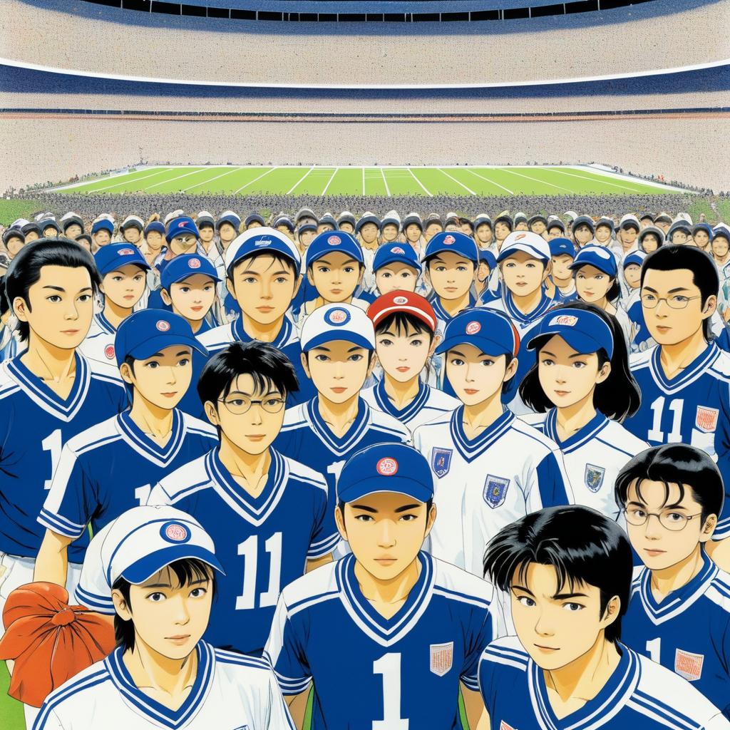 Determined Athletes in a Nostalgic Stadium