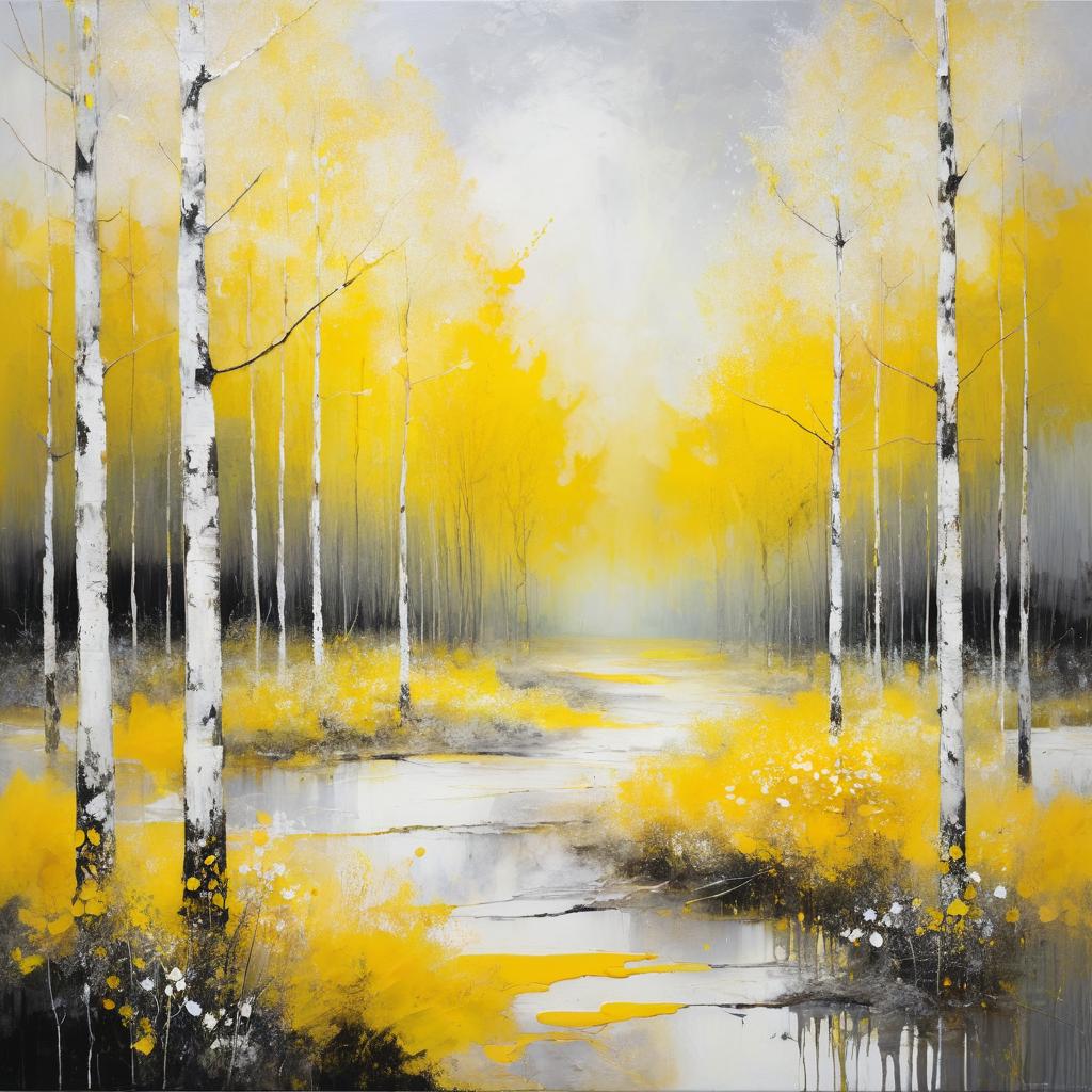 Ethereal Forest in Bright Yellows