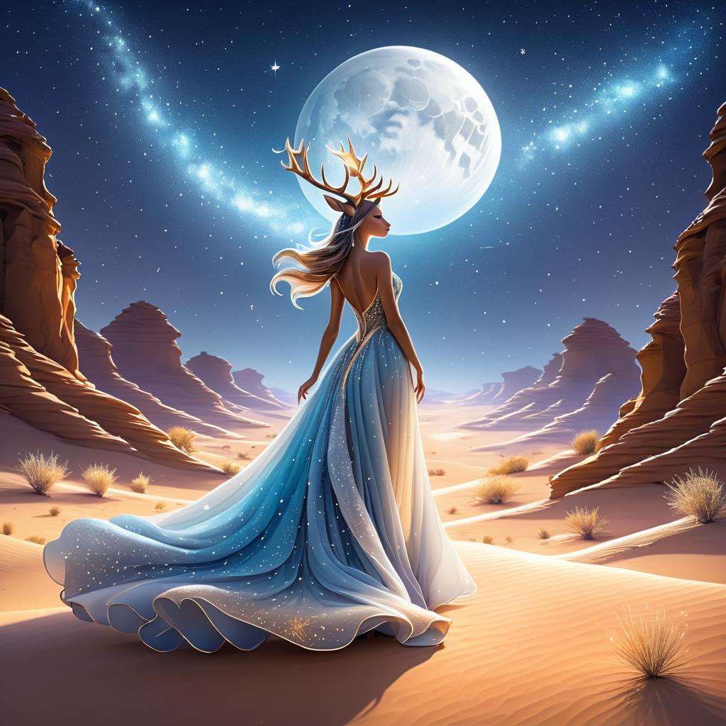 Graceful Deer in a Dreamlike Desert