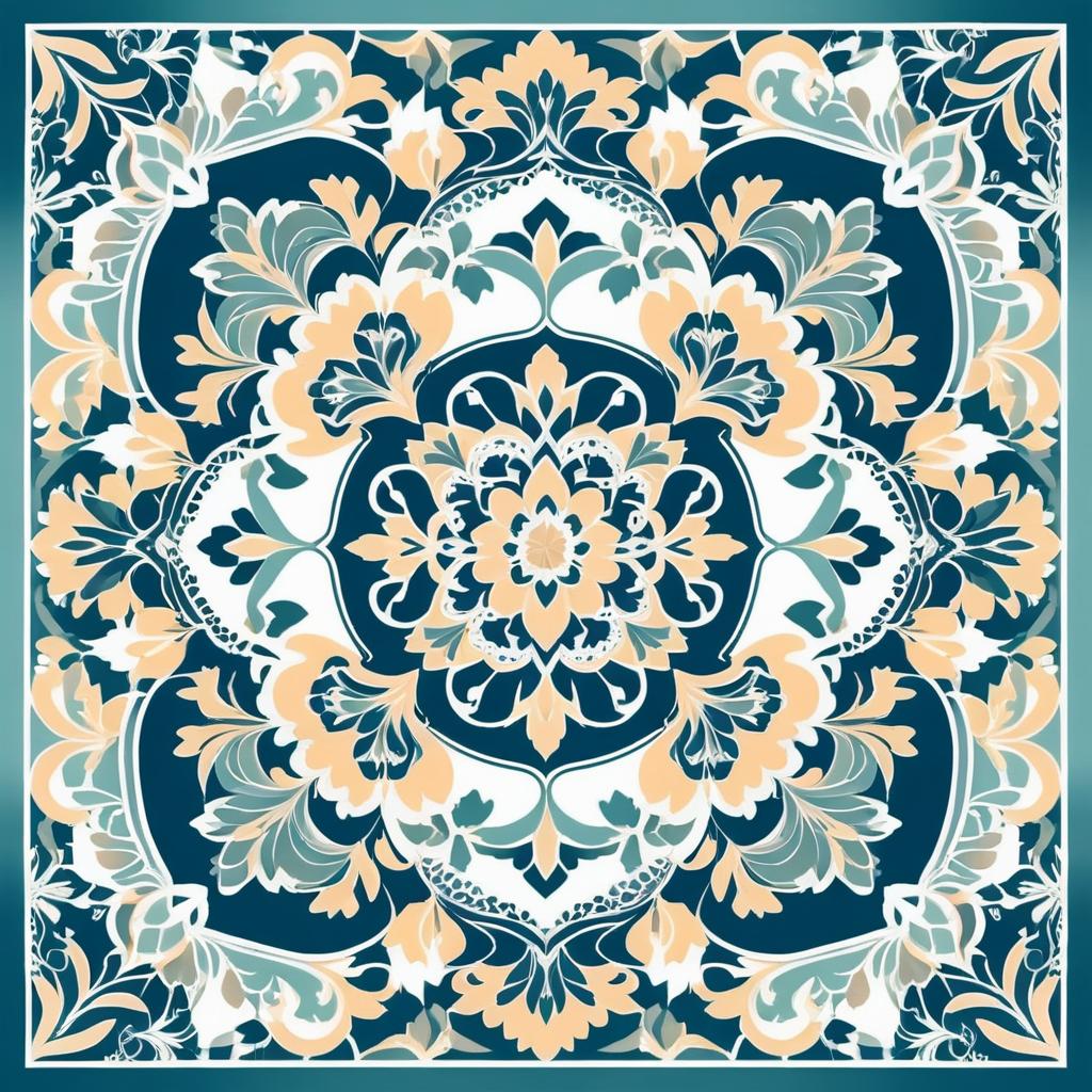 Elegant 2D Floral Scarf Pattern Design