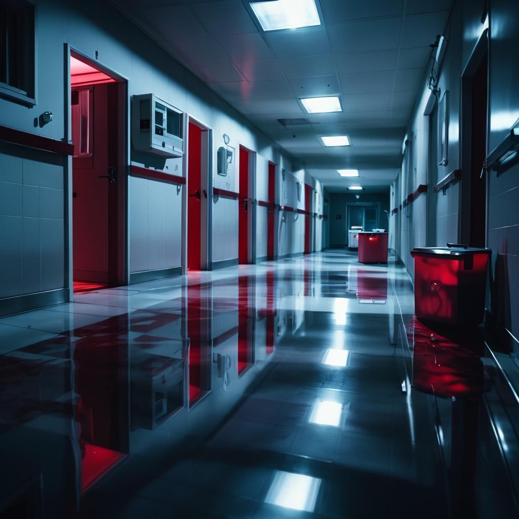 Creepy Hospital Ward at Night