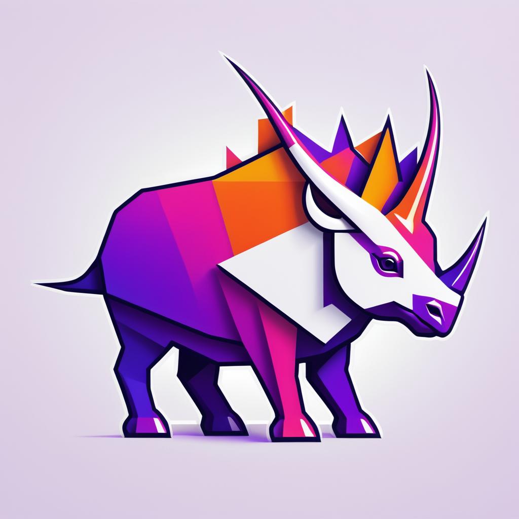 Modern Triceratops Logo with Abstract Colors