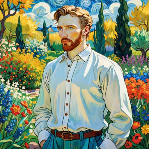 Radiant Man in Van Gogh's Garden Radiant Man in Van Gogh's Garden