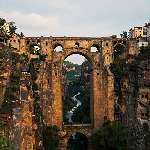 Grandiose Stone Bridge Over Canyon