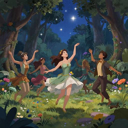Enchanted Forest Dance Under Stars
