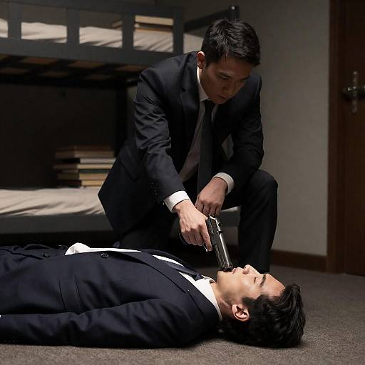 Tension in a Dimly Lit Room