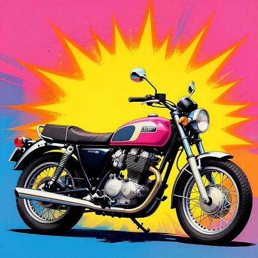 Pop Art Vintage Motorcycle Explosion