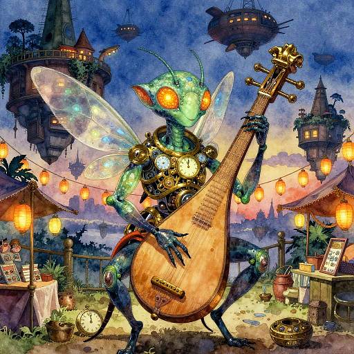 Twilight Insectoid Bard on Floating Bazaar