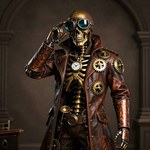 Steampunk Skeleton Engineer Halloween Outfit