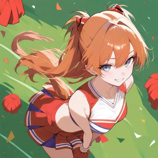 Energetic Cheerleader Asuka in Action