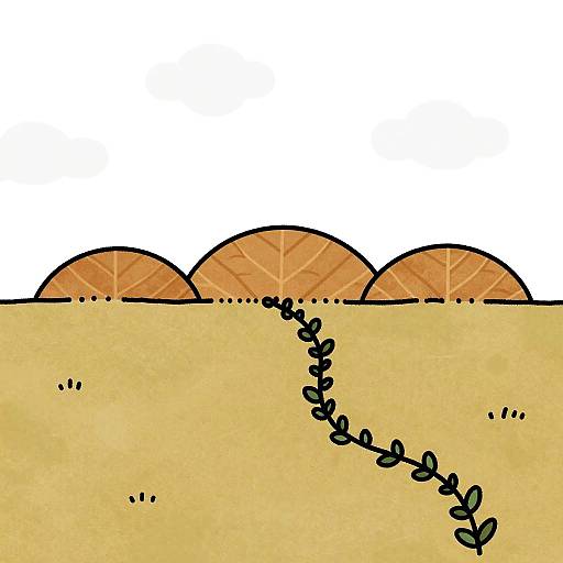 Minimalist Autumn Meadow Landscape