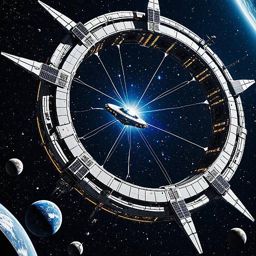 Vibrant Cosmic Fleet Around Infinity Station