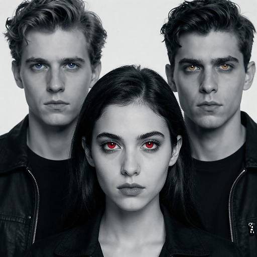 Intense Digital Portrait of Three Faces