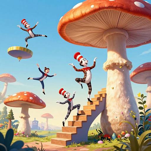 Seuss-Escher Acrobat Magic Scene