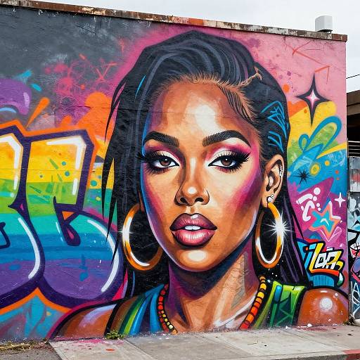 Azealia Banks Rainbow Graffiti Mural