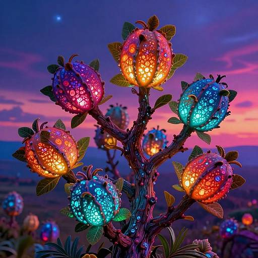 Bioluminescent Alien Fruit Bush