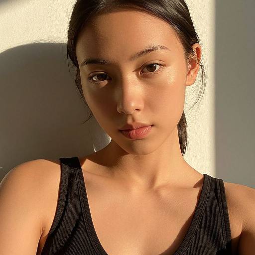 Olive-Skinned Female Model Close-Up