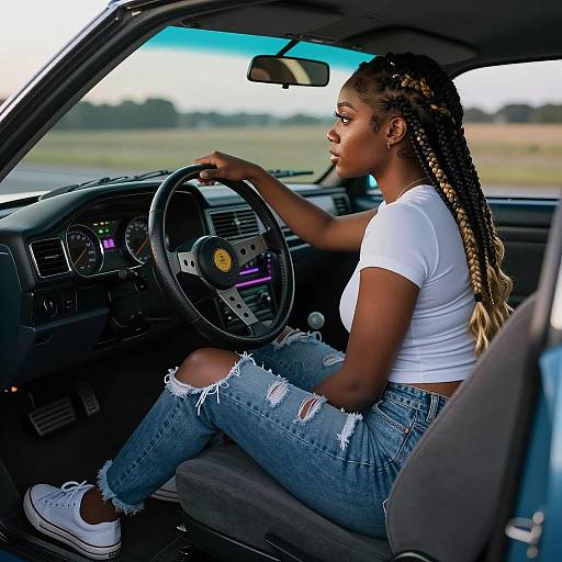 Cinematic Vintage Car Fantasy Scene