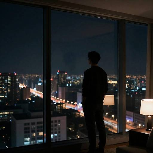 Cityscape Silhouette at Night