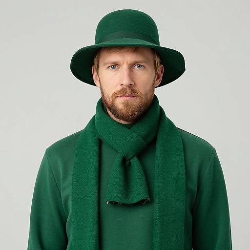 Blonde Man in Green Outfit