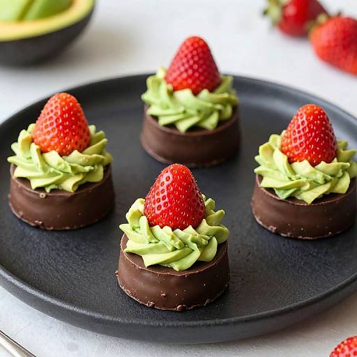 Chocolate Avocado Strawberry Dessert Spoons