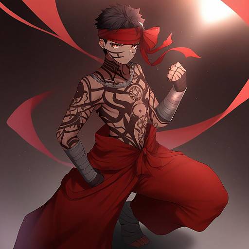 Illustration of Angra mainyu (fate), fate (series) in the style of Dearonnus