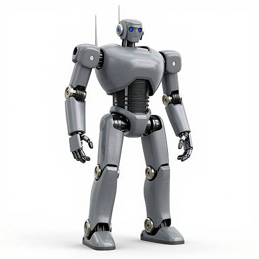 Realistic Iron Gray Robot Skeleton