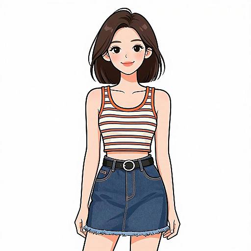 Smiling Woman in Casual Summer Outfit