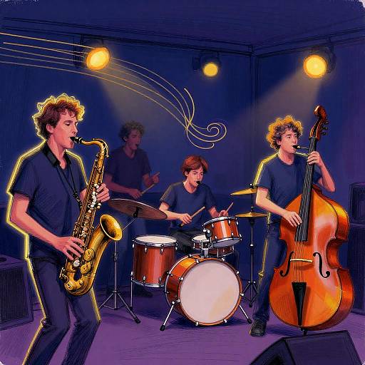 Neon Night Jazz Club Sketch