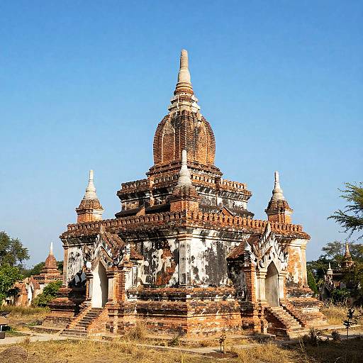 Ancient Weathered Buddhist Pagodas Photography