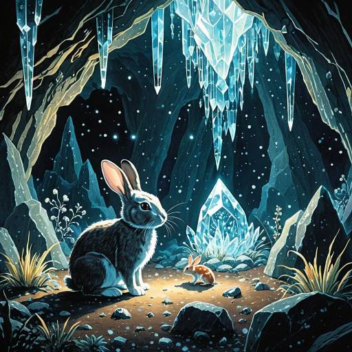 Rabbit in Luminous Crystal Cavern