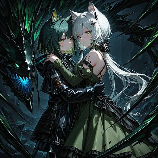 Illustration of Mon3tr (arknights), arknights in the style of Hanada hyou