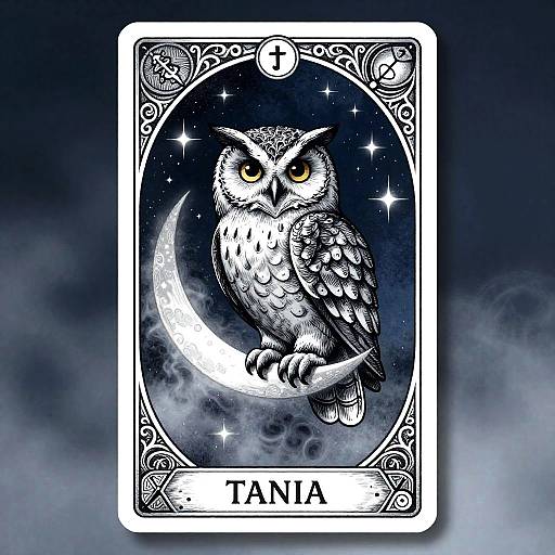 Mystical Owl Tarot Card Design