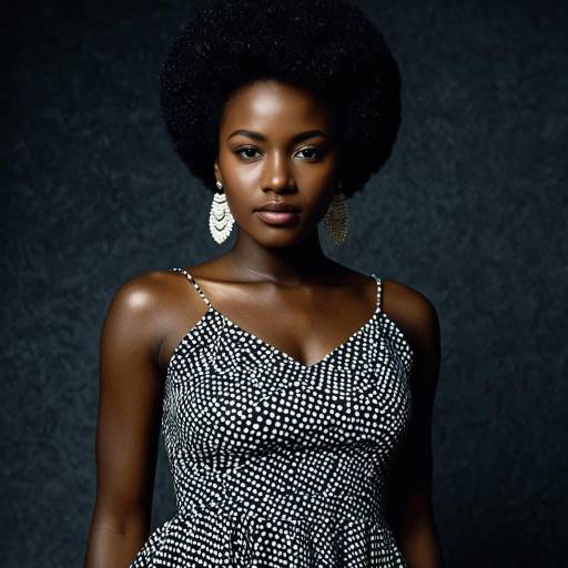 Elegant Kitenge Dress on Dark-Skinned Model