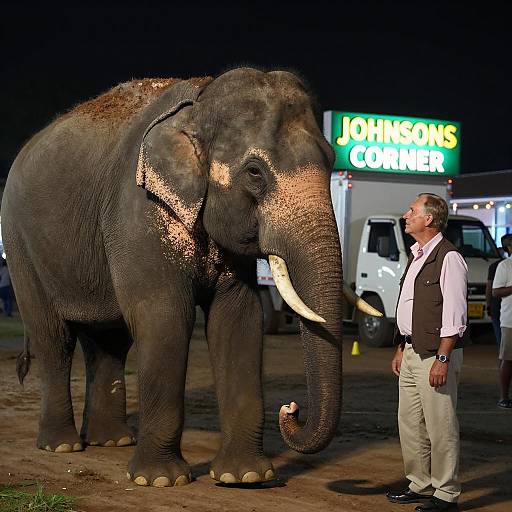 Nighttime Elephant Encounter at Johnson's Corner