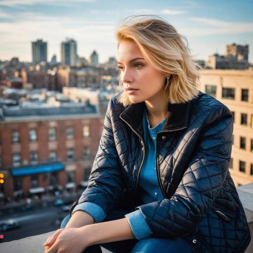 Young Woman on Urban Rooftop