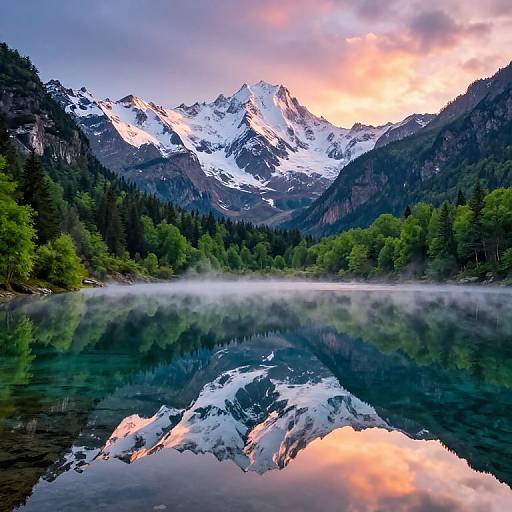 Sunrise Mountain Lake Landscape