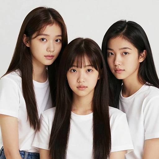 Photorealistic Ulzzang Girls Caring Together